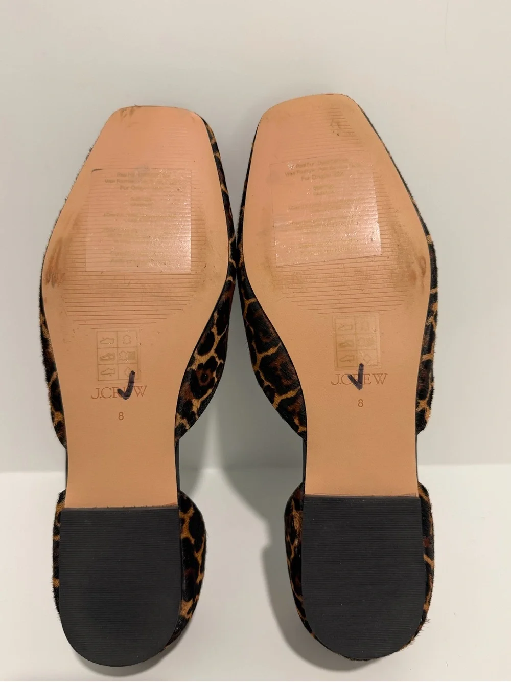 NEW J.Crew Quinn Cutout Ballet Flats in Leopard print Calf hair size 8 CP062